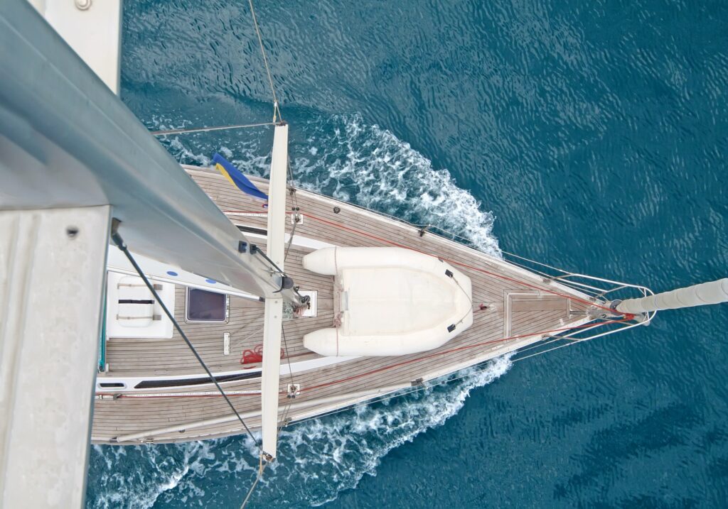 Catamaran Vs Monohull: Choosing The Perfect Sailboat For Your Vacation 2 Top View of Sailing Boat