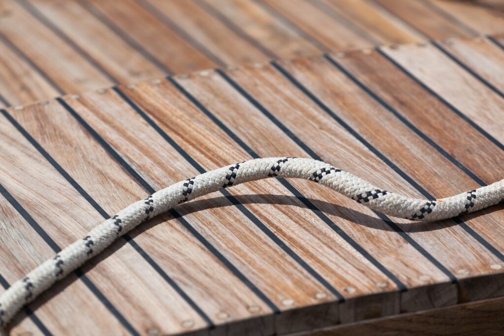 Sailing Boat Ropes And Lines 1 Rope on a wooden boat deck